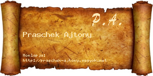 Praschek Ajtony névjegykártya